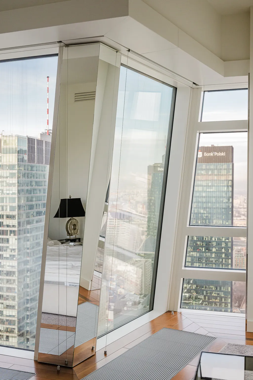Frame from a high-rise apartment with a downtown panorama