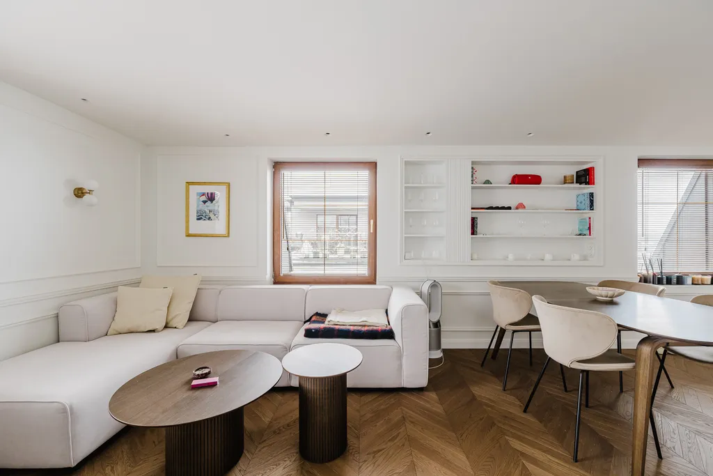 Frame from a pre-war apartment with white panelling
