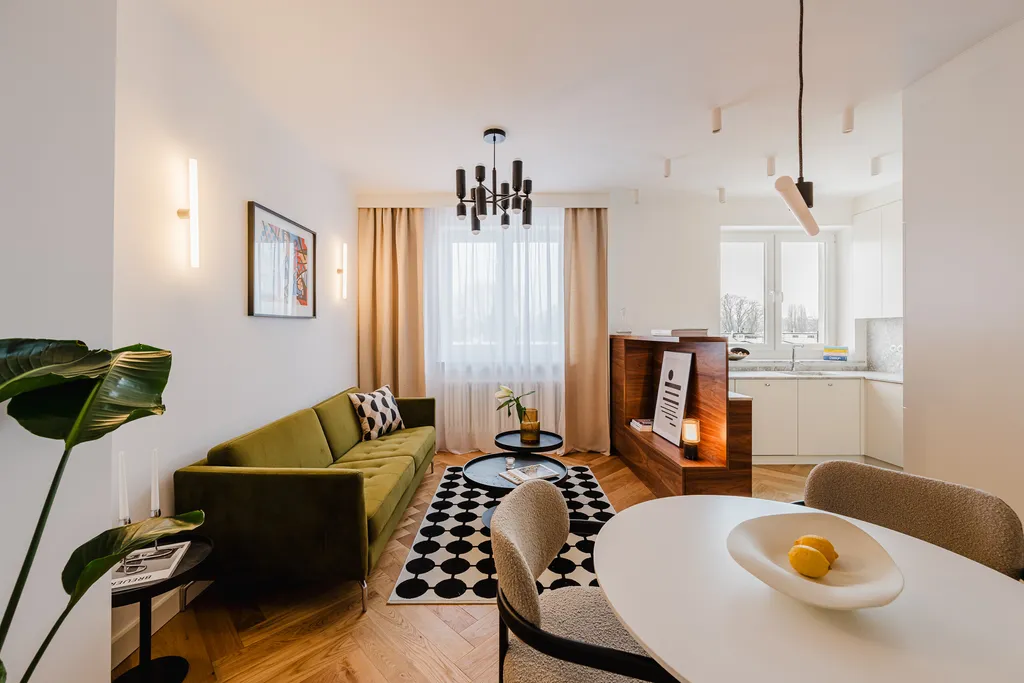 Frame from an eclectic retro-style apartment