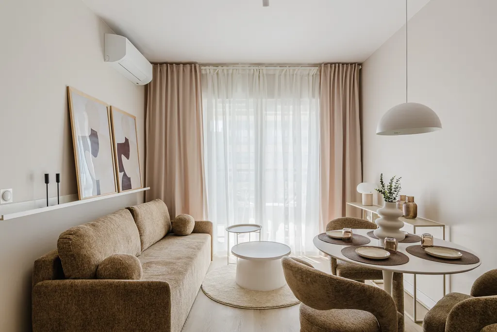 Frame from an apartment in beige tones