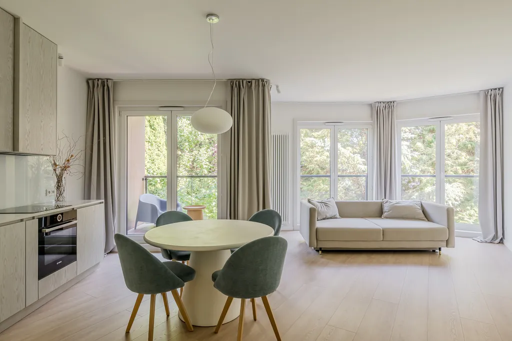 Frame from a calm apartment in pale oak