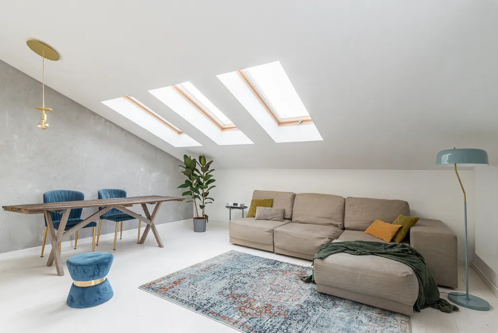 Frame from a loft-style attic apartment