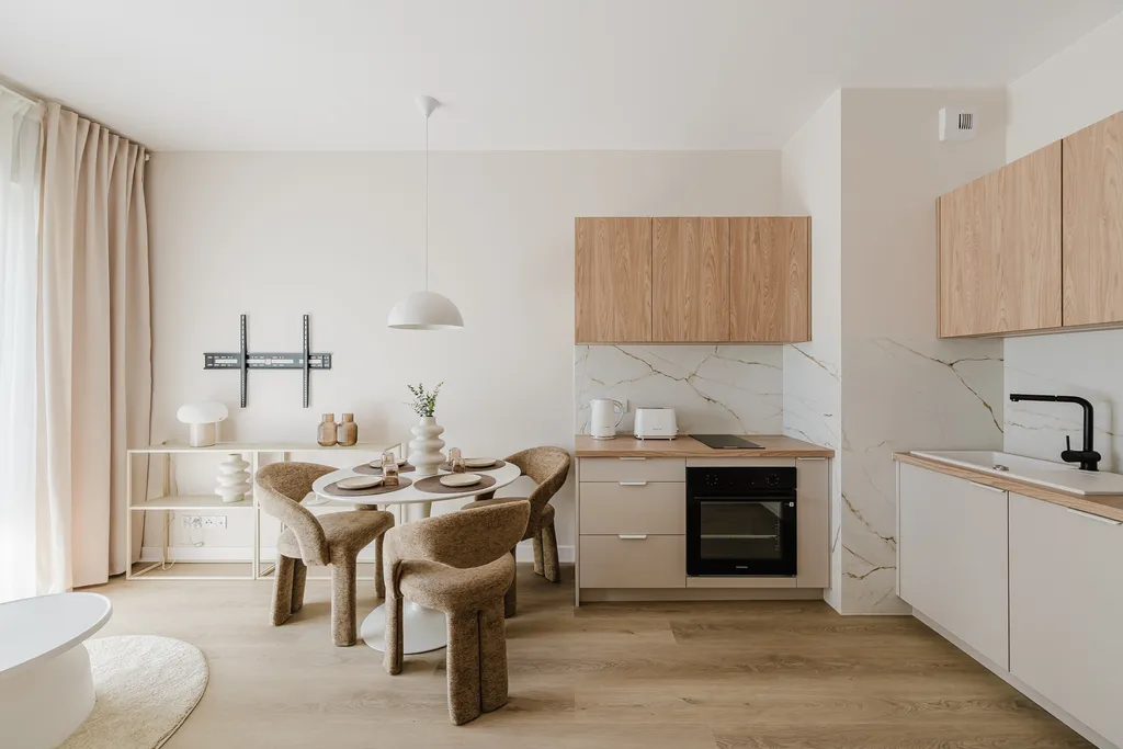 Frame from an apartment in beige tones