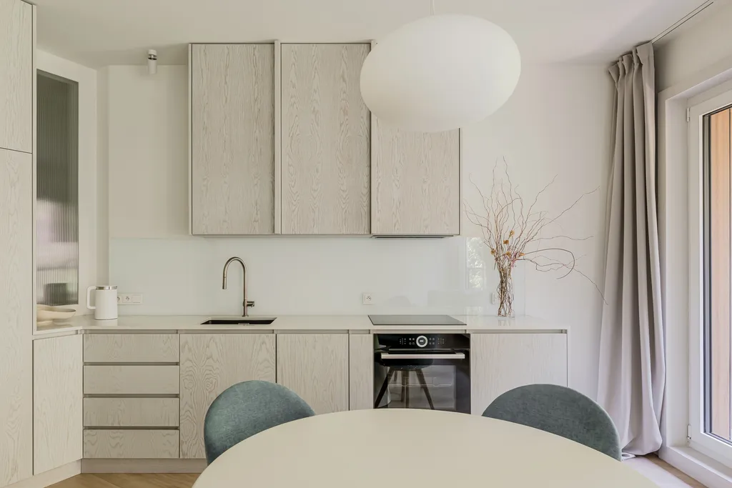 Frame from a calm apartment in pale oak