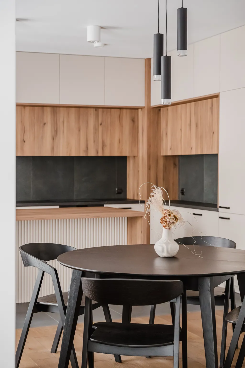 Frame from a duplex in oak and black