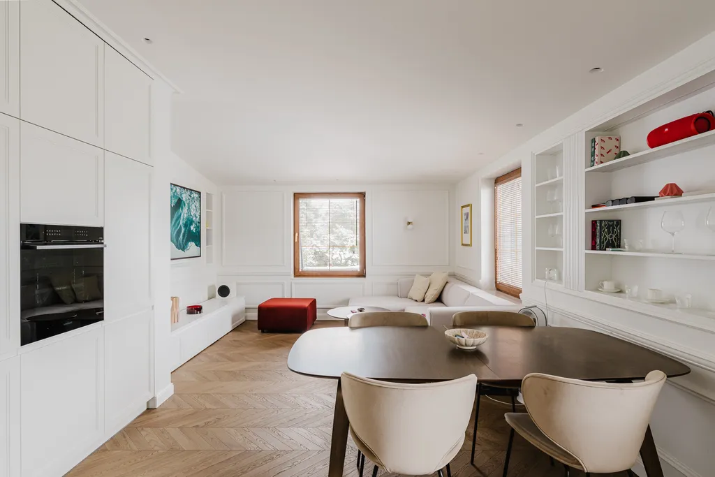 Frame from a pre-war apartment with white panelling