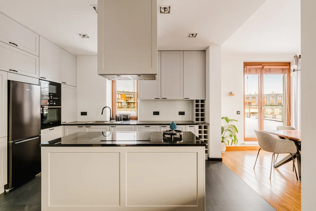 Frame from an apartment with timber windows