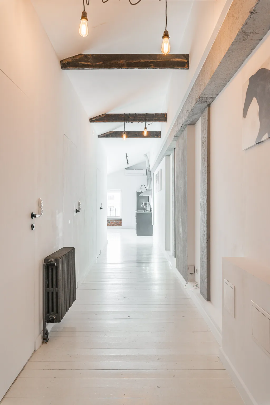 Frame from a loft-style attic apartment