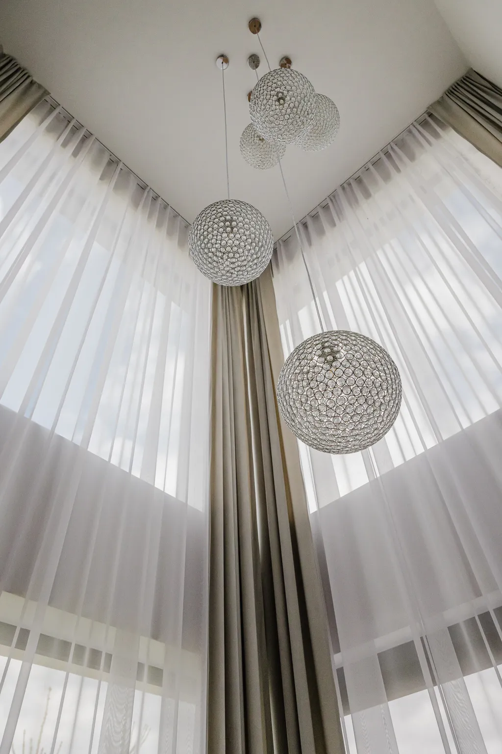 Detail from a white double-height house