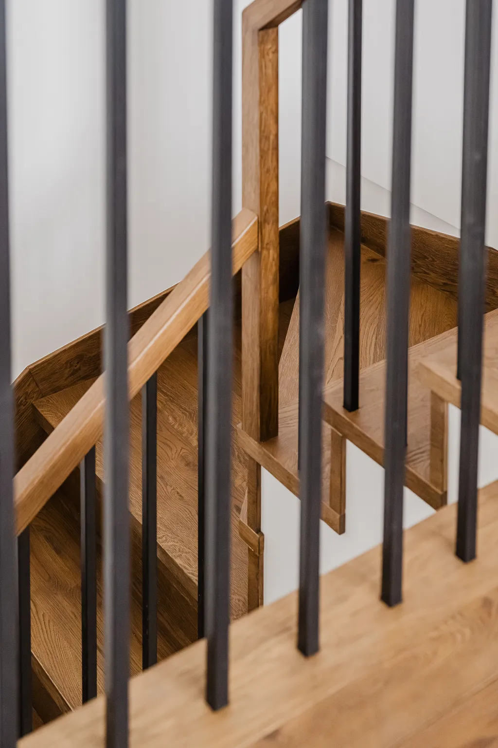 Detail from a duplex in oak and black