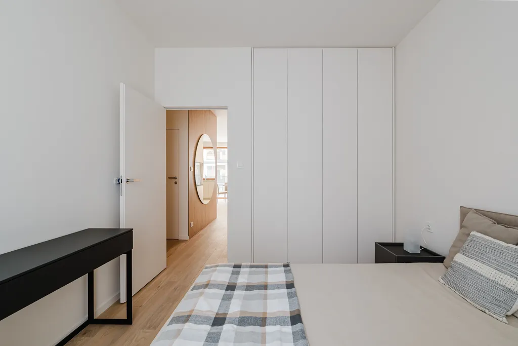 Frame from an apartment in warm beige and sand