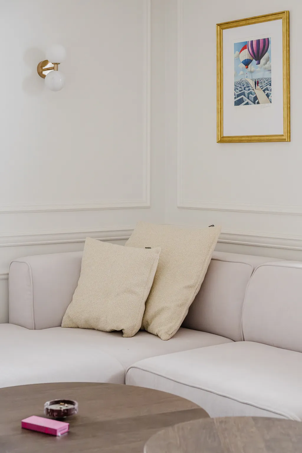 Detail from a pre-war apartment with white panelling