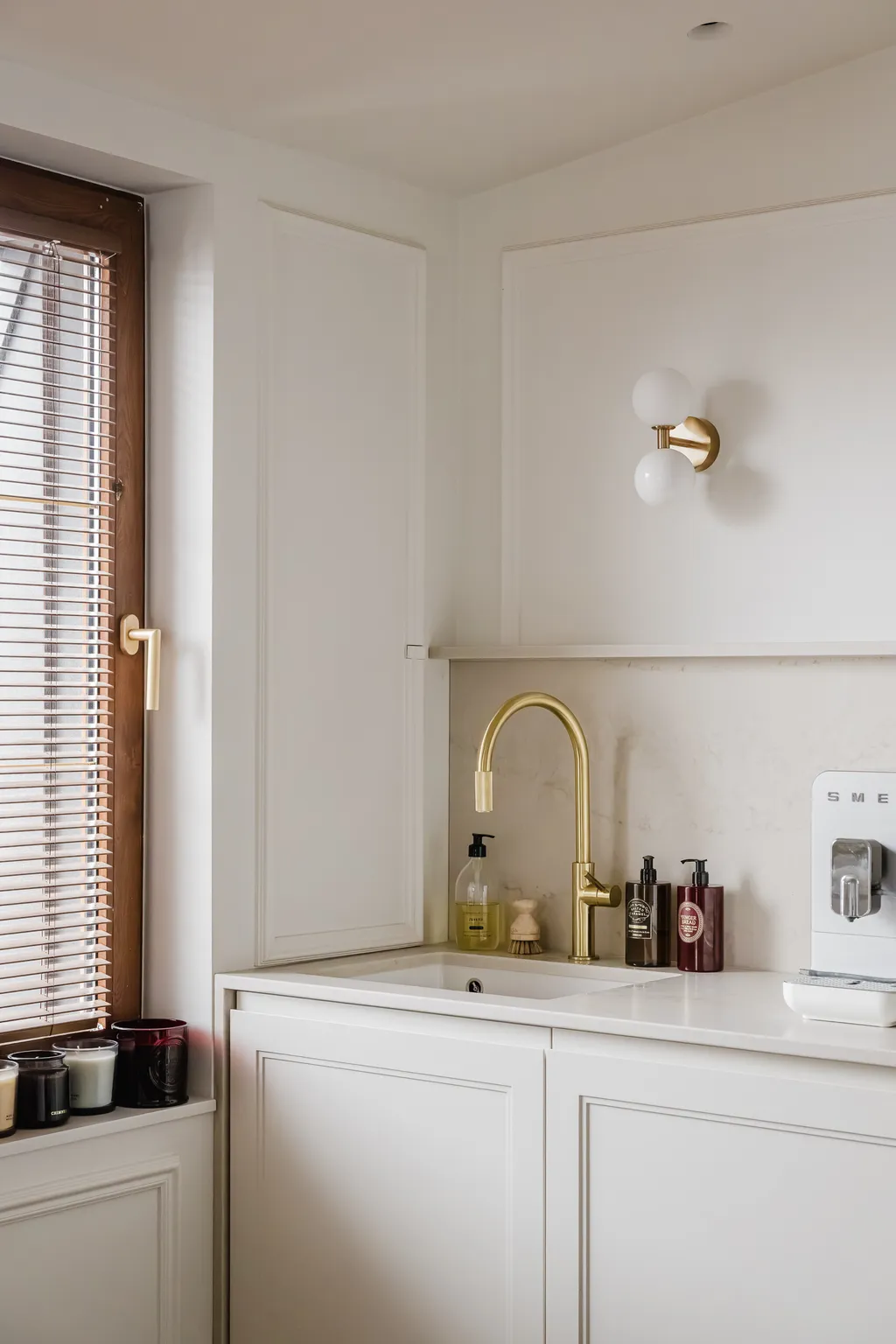 Detail from a pre-war apartment with white panelling