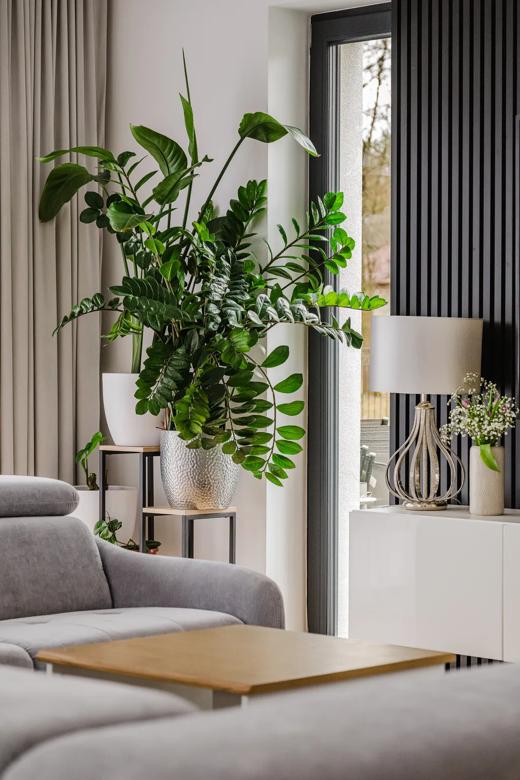 Frame from a white double-height house
